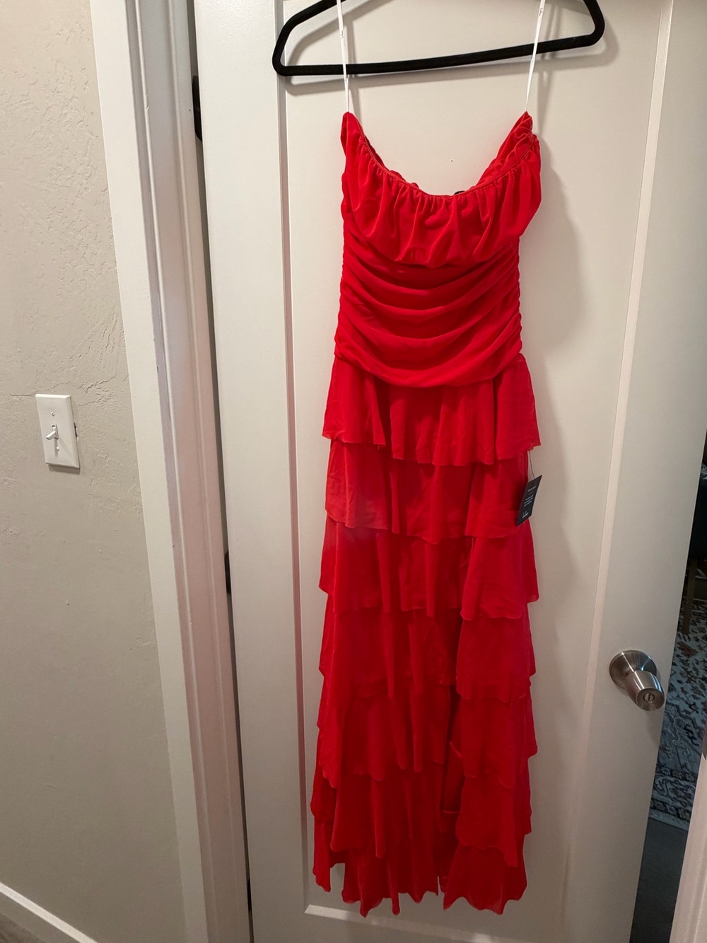Lulu's Red Tiered Ruffle Maxi Dress - Picture 2 of 2